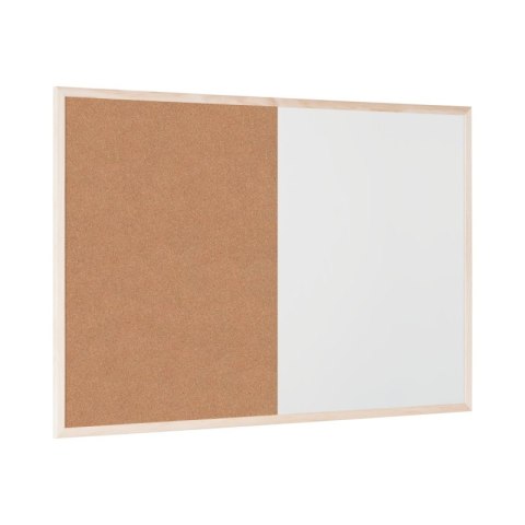 Tablica BI-OFFICE Combo, suchoś. -korkowa, 60x45cm, rama drewniana