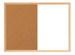 Tablica suchościeralno - korkowa, OFFICE PRODUCTS Combo, 60x40 cm, w ramie drewnianej
