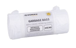 Worki na śmieci DONAU HOME, łazienkowe (HDPE), 20l, 40 szt., białe