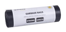 Worki na śmieci DONAU HOME, mocne (LDPE), 240l, 10 szt., czarne