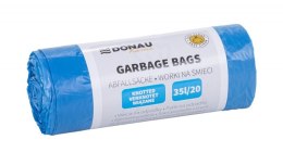Worki na śmieci DONAU HOME, wiązane (LDHD), 35l, 20 szt., niebieskie