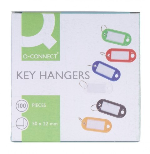 Zawieszki na klucze Q-CONNECT, 50x22mm, 100 szt., białe