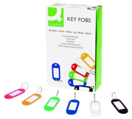 Zawieszki na klucze Q-CONNECT, 50x22mm, 100 szt., mix kolorów