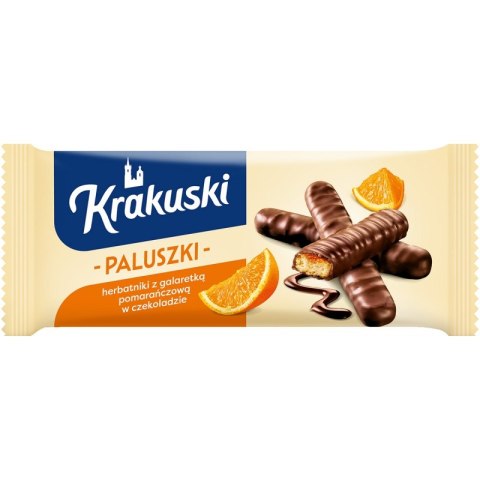 Ciastka paluszki KRAKUSKI, pomarańcza w czekoladzie, 144g