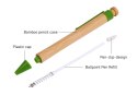 Długopis ECONOVO, obudowa 100% z biodegradowalnego bambusa, 1,0 mm, 2 szt., naturalny