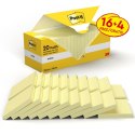 Karteczki samoprzylepne POST-IT® (654CY-VP20), 76x76mm, 100 kart./bloczek, 16 + 4 bloczki GRATIS, kanarkowo żółte