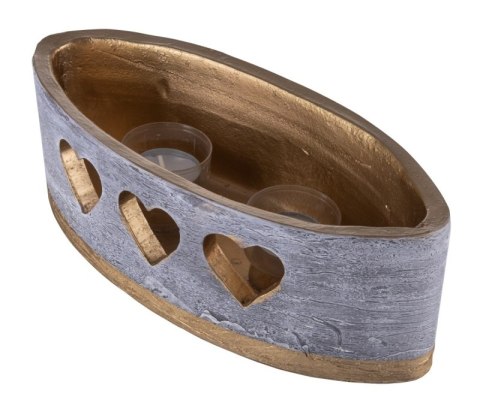 Lampion owal DONAU HOME Golden Heart, 270x95mm, grafitowy