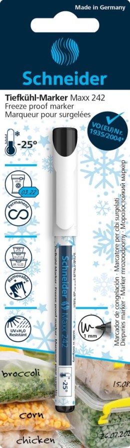 Marker odporny na zamrażanie SCHNEIDER Maxx 242, okrągły, 1mm, czarny