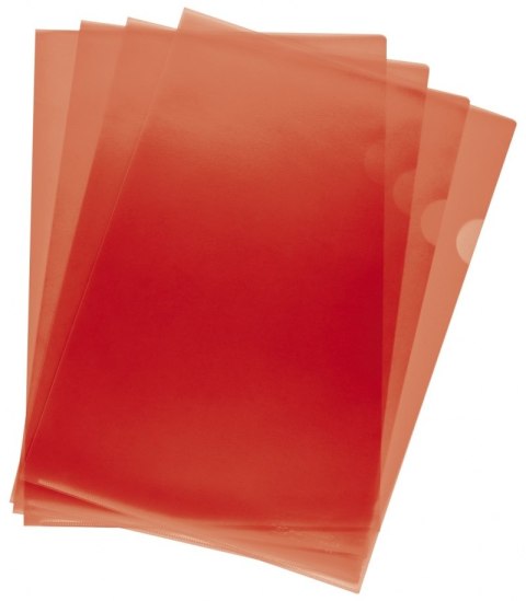 Obwoluta Q-CONNECT typu L, PP, A4, groszkowa, 120mikr., 100szt., czerwona