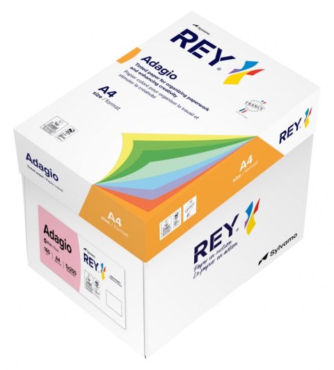Papier ksero REY ADAGIO, A4, 160gsm, 89 różowy pastel *RYADA160X475 R100, 250 ark.