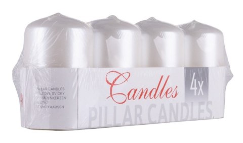 Świeca słupek DONAU HOME Adwent Lakier, 50x80mm, 4 szt., biały perła