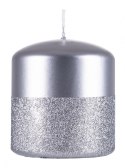 Świeca słupek DONAU HOME Onyx, 80x90mm, srebrny