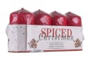 Świeca słupek DONAU HOME Spiced Christmas, 40x70mm, 4 szt., ciastka korzenne, czerwony