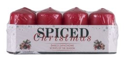 Świeca słupek DONAU HOME Spiced Christmas, 40x70mm, 4 szt., jabłko z cynamonem, czerwony