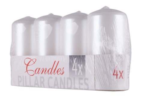 Świeca słupek DONAU HOME Standard Lakier, 50x100mm, 4 szt., biały perła