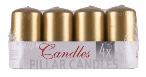 Świeca słupek DONAU HOME Standard Lakier, 50x100mm, 4 szt., złoty