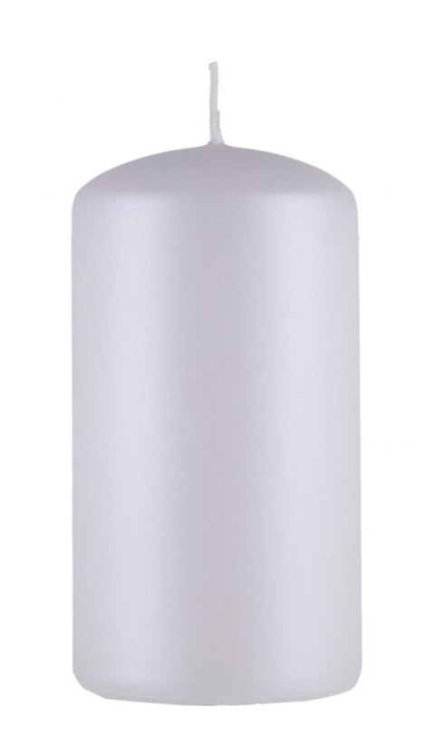 Świeca słupek DONAU HOME Standard Lakier, 60x115mm, biały metaliczny mat