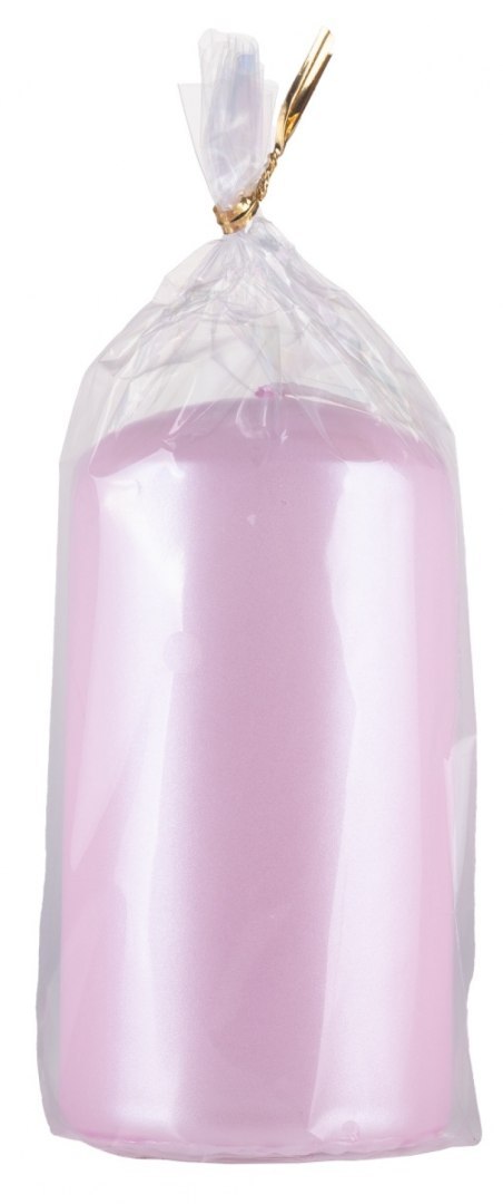 Świeca słupek DONAU HOME Standard Lakier, 60x115mm, różowy perła
