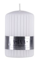 Świeca słupek ryflowana DONAU HOME Alva, 60x90mm, biały