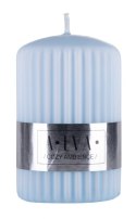 Świeca słupek ryflowana DONAU HOME Alva, 60x90mm, błękitny
