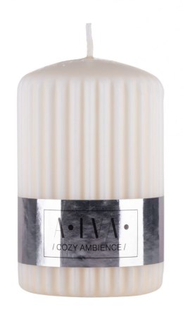 Świeca słupek ryflowana DONAU HOME Alva, 60x90mm, kremowy