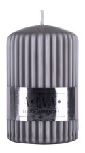 Świeca słupek ryflowana DONAU HOME Alva, 60x90mm, szary