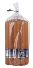Świeca słupek ryflowana DONAU HOME Wave, 70x130mm, karmelowy