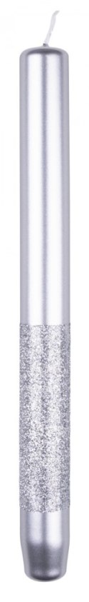 Świeca stołowa DONAU HOME Onyx, 22x250mm, 4 szt., srebrny