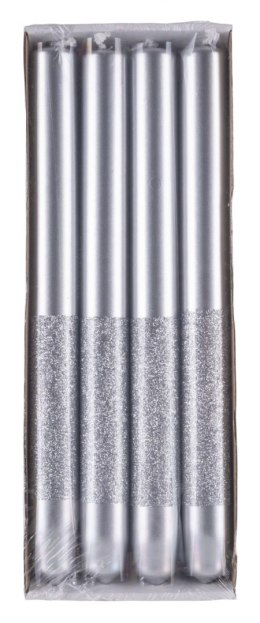 Świeca stołowa DONAU HOME Onyx, 22x250mm, 4 szt., srebrny