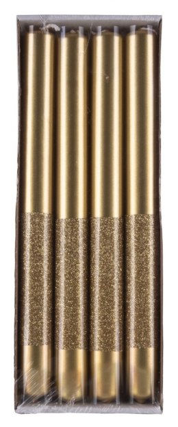 Świeca stołowa DONAU HOME Onyx, 22x250mm, 4 szt., złoty