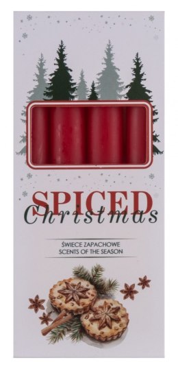 Świeca stołowa DONAU HOME Spiced Christmas, 20x170mm, 4 szt., ciastka korzenne, czerwony