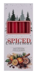 Świeca stołowa DONAU HOME Spiced Christmas, 20x170mm, 4 szt., pomarańcza z goździkami, czerwony