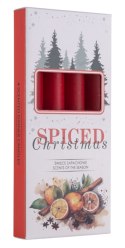 Świeca stołowa DONAU HOME Spiced Christmas, 20x170mm, 4 szt., pomarańcza z goździkami, czerwony