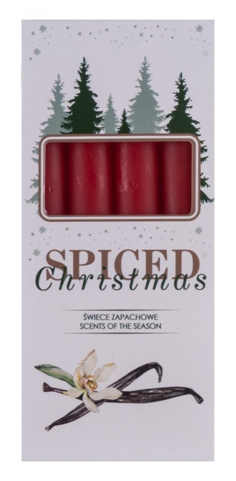 Świeca stołowa DONAU HOME Spiced Christmas, 20x170mm, 4 szt., wanilia, czerwony