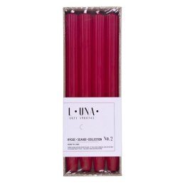 Świeca stołowa długa ryflowana DONAU HOME, 25x300 mm, 4 szt., czerwona