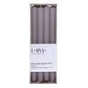 Świeca stołowa długa ryflowana DONAU HOME, 25x300 mm, 4 szt., szaro-popielata