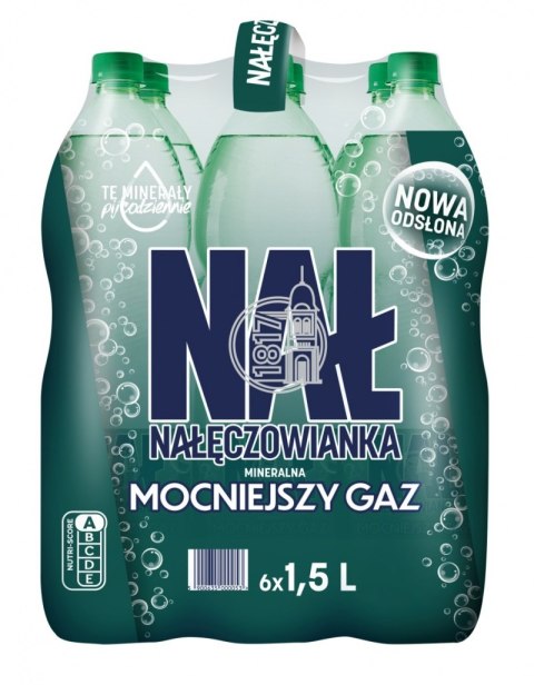 Woda mineralna NAŁĘCZOWIANKA, mocny gaz, 1,5l