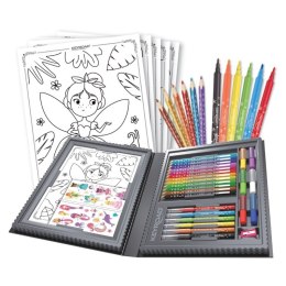 Zestaw artystyczny KEYROAD Mermaid, 65 elementów, pudełko z rączką, różowy