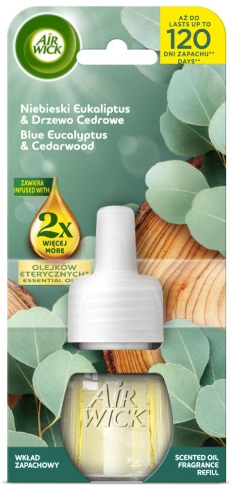 AIR WICK odświeżacz Elektryczny wkład 19 ml Niebieski Eukaliptus & Drzewo Cedrowe, 18246