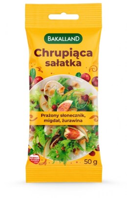 Chrupiąca sałatka BAKALLAND, mix prażonych ziaren z żurawiną, 50g