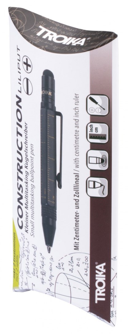 Długopis wielozadaniowy TROIKA Construction Liliput, czarny mat