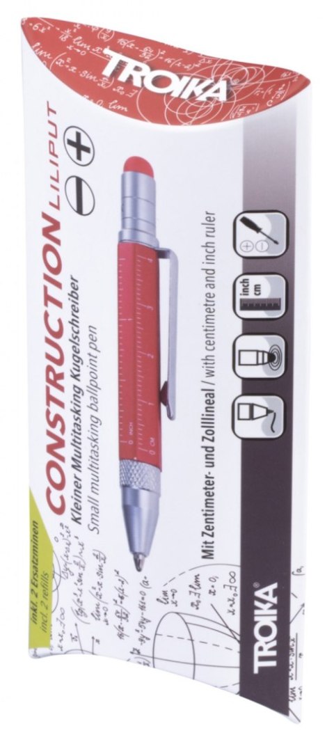 Długopis wielozadaniowy TROIKA Construction Liliput, czerwony