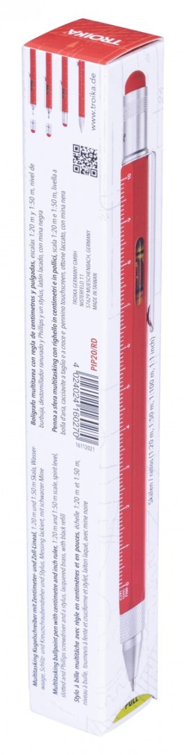 Długopis wielozadaniowy TROIKA Construction, czerwony