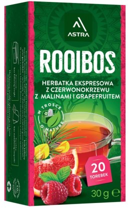 Herbata ASTRA Rooibos, z malinami i grejpfrutem, 20 torebek