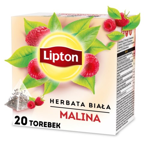 Herbata LIPTON PIRAMID RASPBERRY malina (20 saszetek) biała