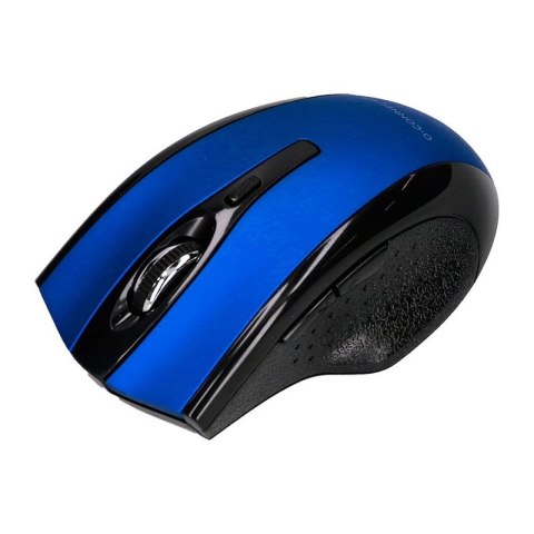 Myszka bezprzewodowa Q-CONNECT, 4-przyciskowa, oburęczna, 2xAAA, niebieska