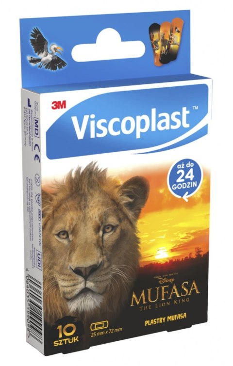 Plastry dziecięce VISCOPLAST-3M, Mufasa Król Lew, 72x25 mm, 10 szt., pudełko