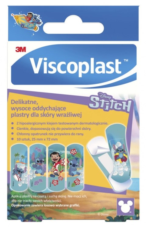 Plastry dziecięce VISCOPLAST-3M, Stitch, 72x25 mm, 10 szt., pudełko
