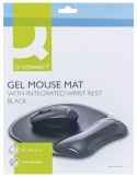 Podkładka pod mysz Q-CONNECT, żelowa, z podparciem dla nadgarstka, czarna