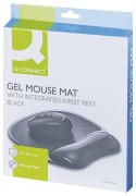 Podkładka pod mysz Q-CONNECT, żelowa, z podparciem dla nadgarstka, czarna